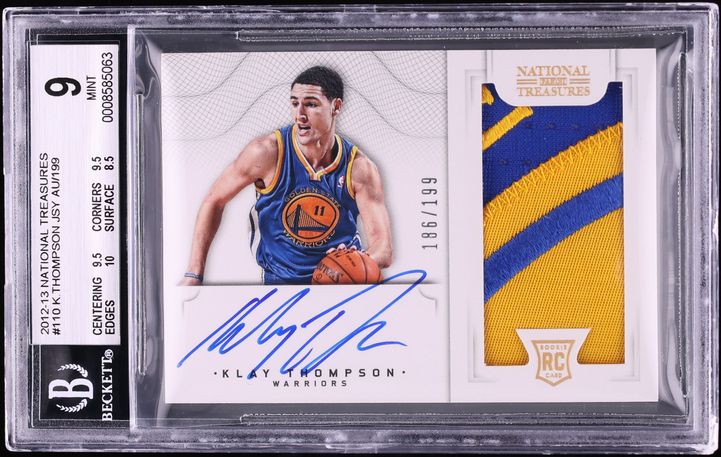 2012 National Treasures Klay Thompson ROOKIE PATCH AUTO /199 #110 BGS 9 MINT - Photo 1