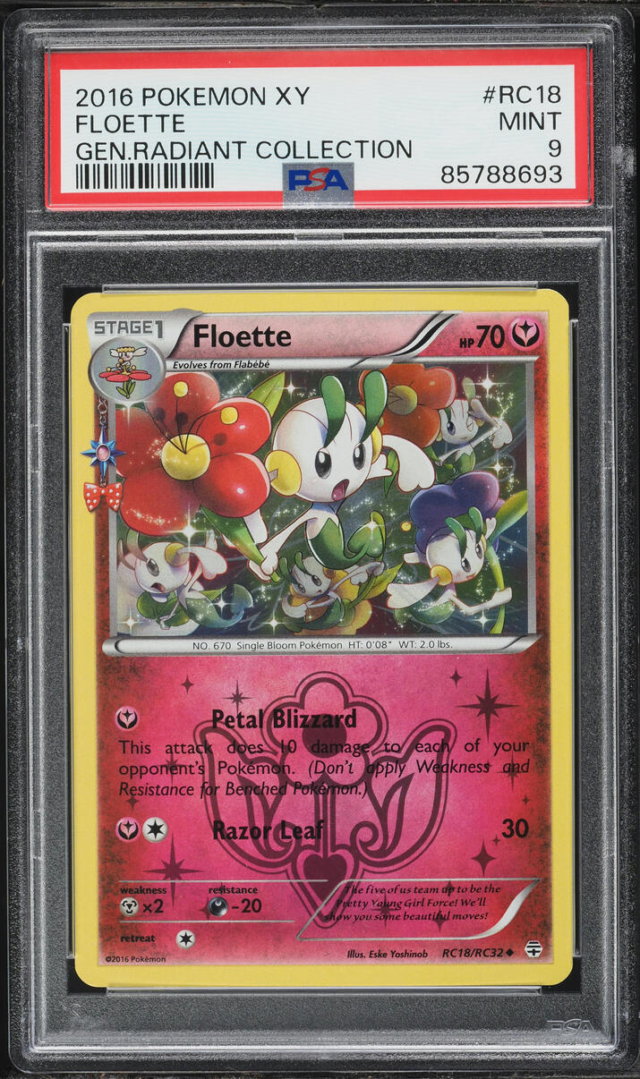 2016 Pokemon XY Generations Radiant Collection Holo Floette #RC18 PSA 9 MINT