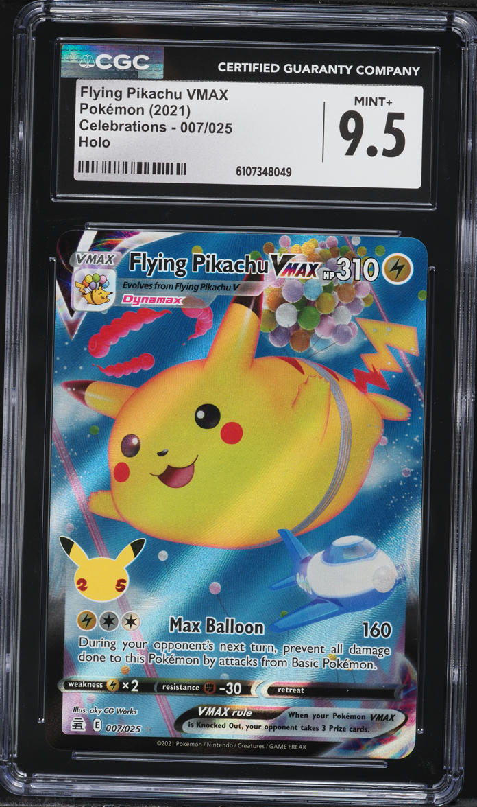 2021 Pokemon Sword & Shield Celebrations Full Art Flying Pikachu VMAX #7 CGC 9.5 MINT+