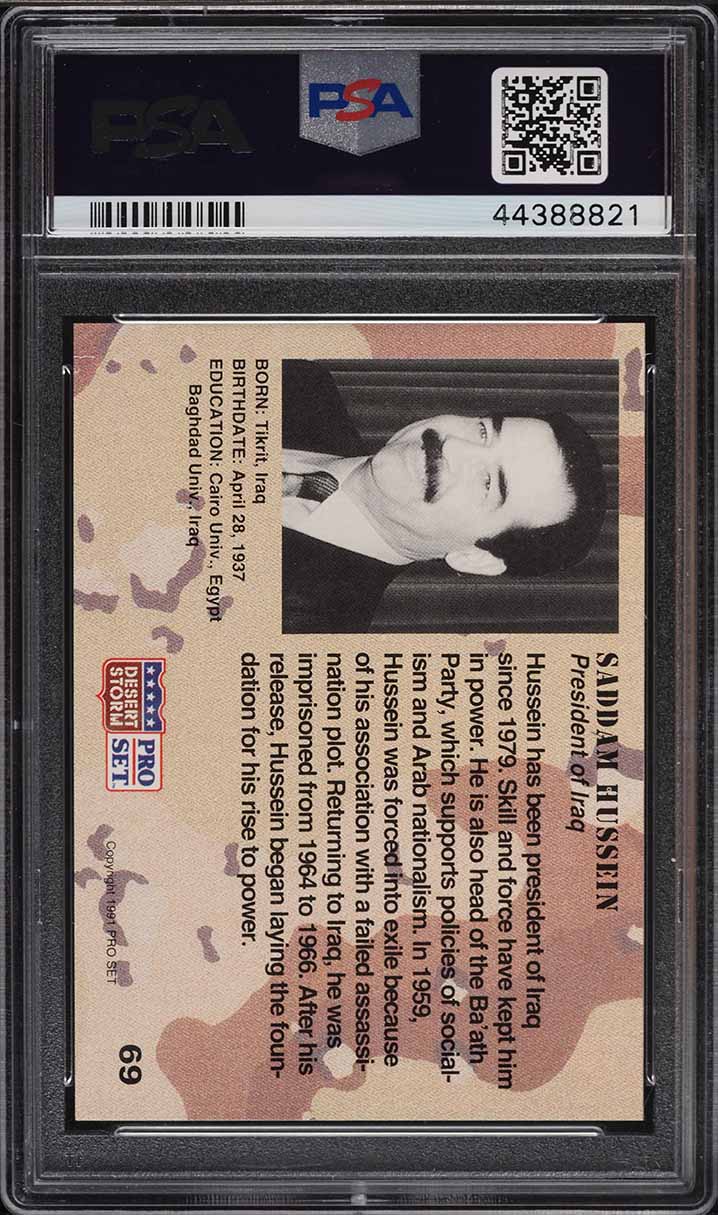 1991 Pro Set Desert Storm Saddam Hussein #69 PSA 10 GEM MINT