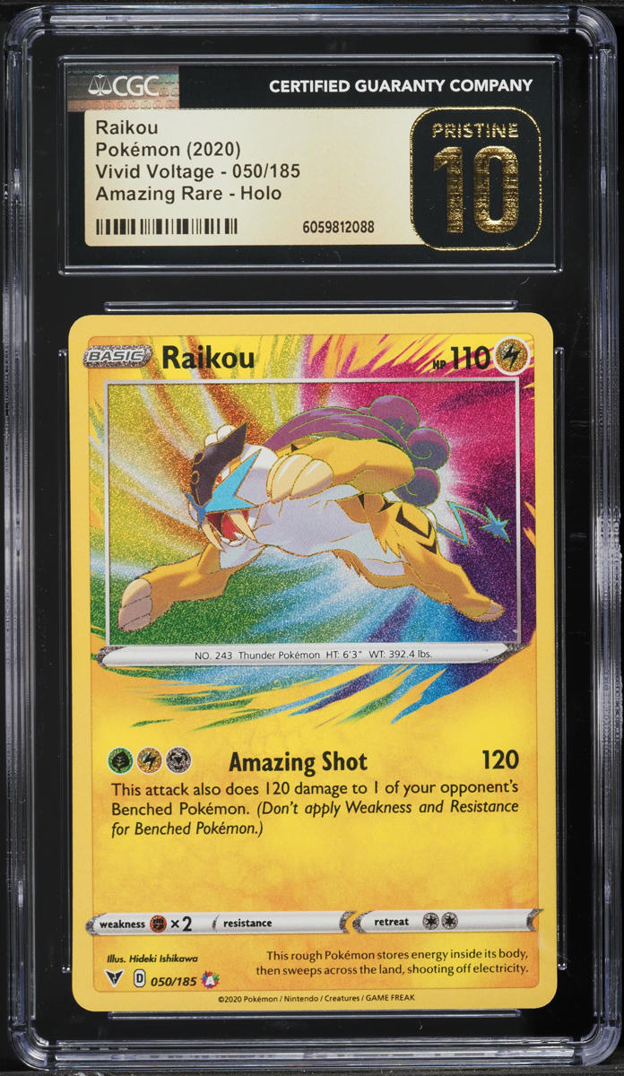 2020 Pokemon SWSH Vivid Voltage Amazing Rare Raikou #50 CGC 10 PRISTINE ...
