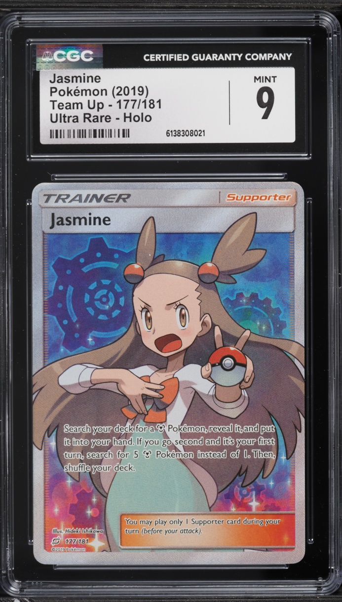 2019 Pokemon Sun & Moon Team Up Full Art Jasmine #177 CGC 9 MINT