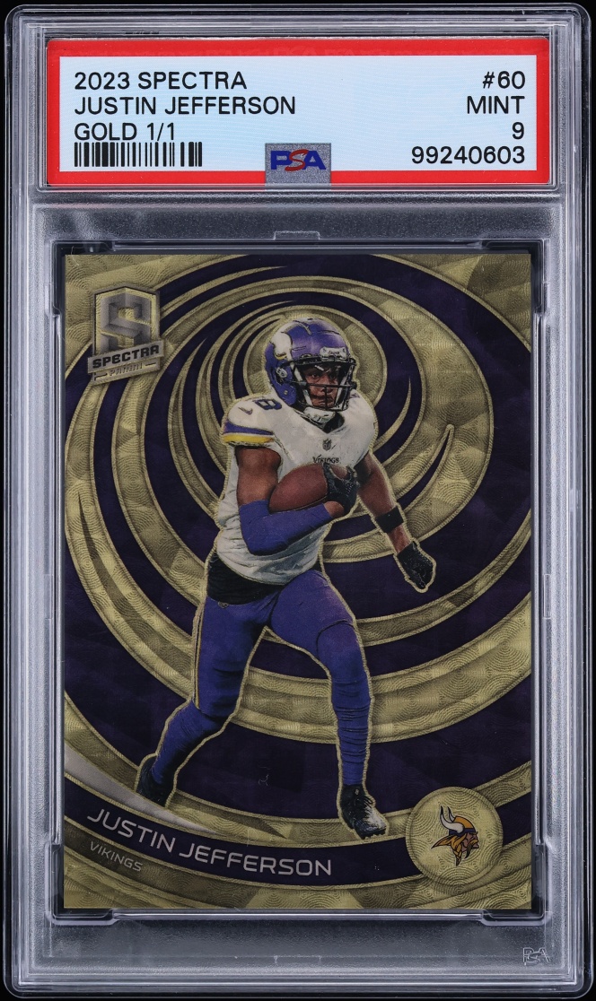 2023 Panini Spectra Gold Justin Jefferson 1/1 #60 PSA 9 MINT