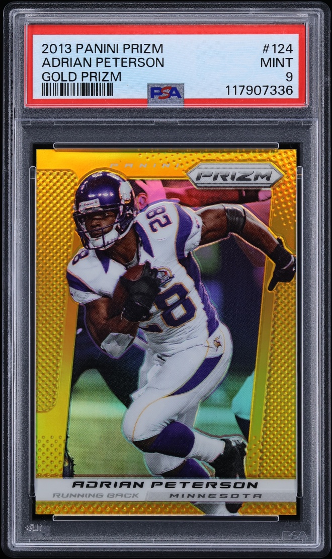 2013 Panini Prizm Gold Adrian Peterson /10 #124 PSA 9 MINT