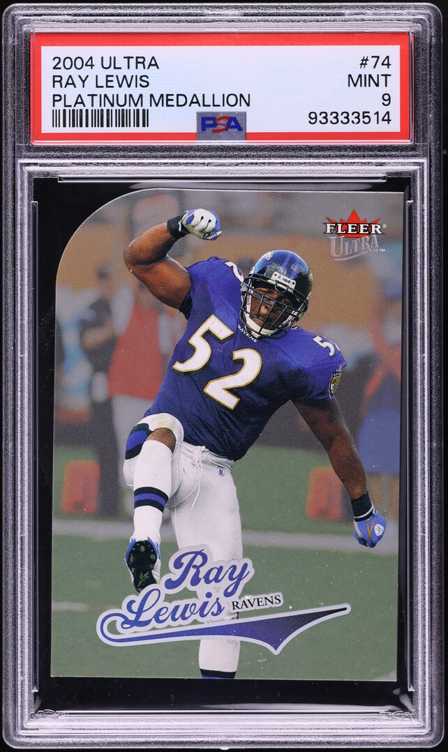 2004 Ultra Platinum Medallion Ray Lewis /66 #74 PSA 9 MINT on