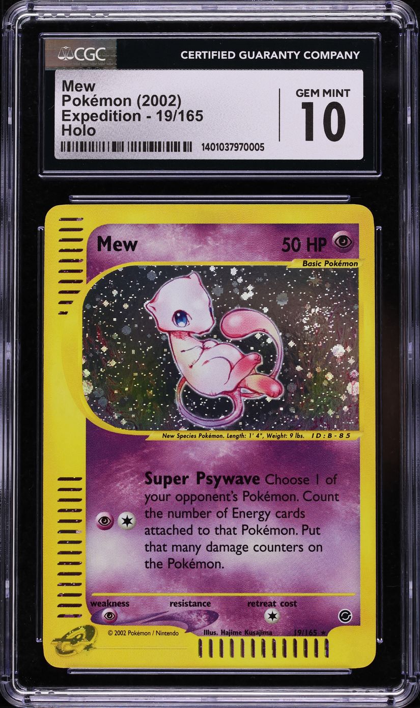 2002 Pokemon Expedition Holo Mew #19 CGC 10 GEM MINT