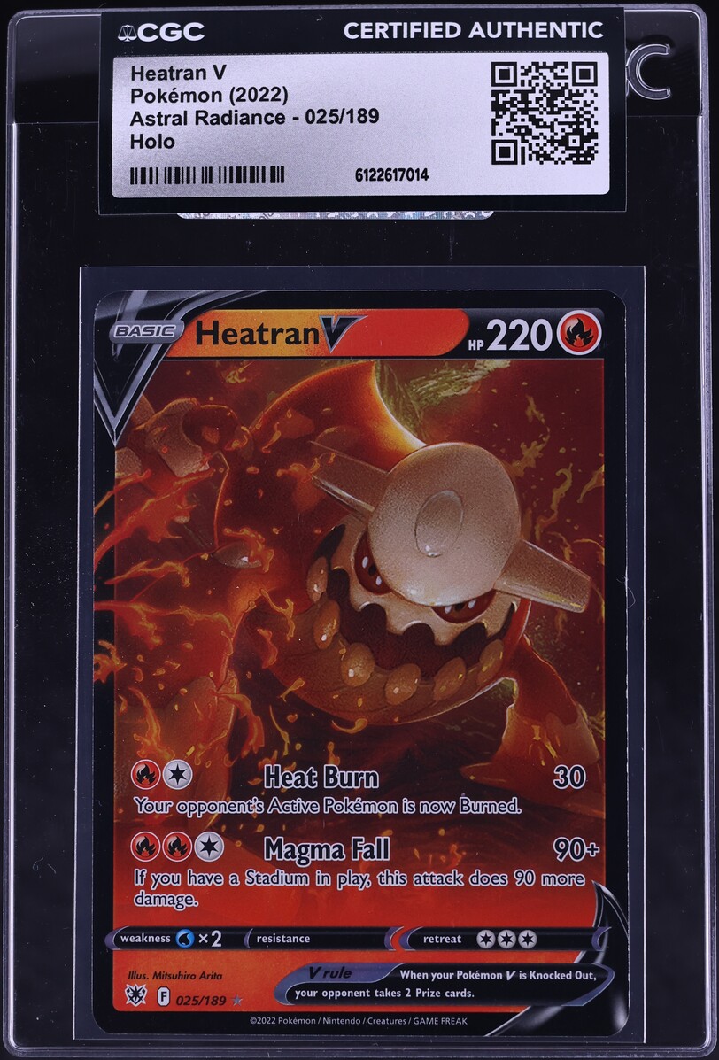 2022 Pokemon Sword & Shield Astral Radiance Heatran V #25 CGC AUTH