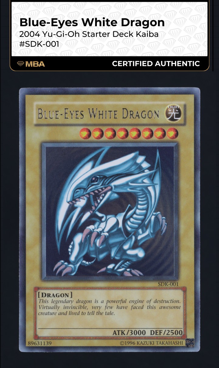 2002 YuGiOh! Starter Deck Kaiba BlueEyes White Dragon SDK001 MBA