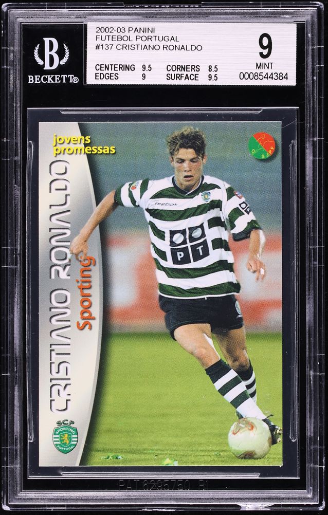 2003 Panini Sports Mega Craques Cristiano Ronaldo ROOKIE #137 BGS 9 MINT