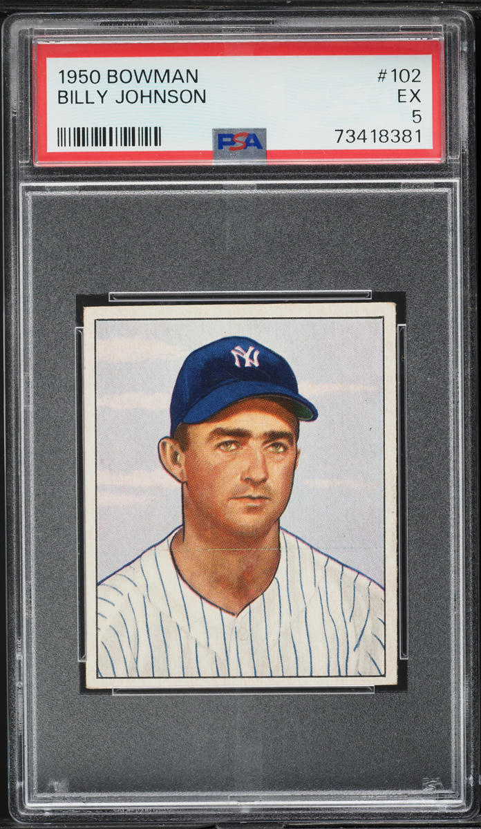 1950 Bowman Billy Johnson #102 PSA 5 EX
