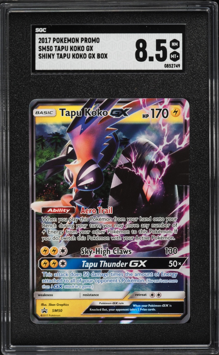 2017 Pokemon Sun & Moon Promo Shiny Holo Tapu Koko GX #SM50 SGC 8.5 NM-MT+