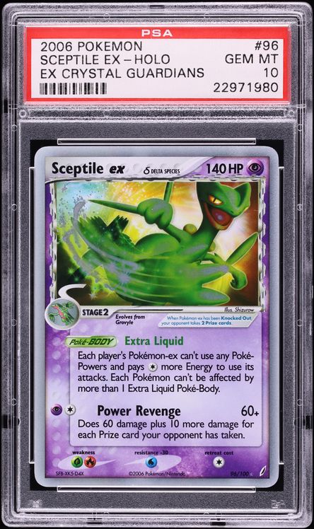 2006 Pokemon EX Crystal Guardians Holo Sceptile Ex #96 PSA 10 GEM MINT