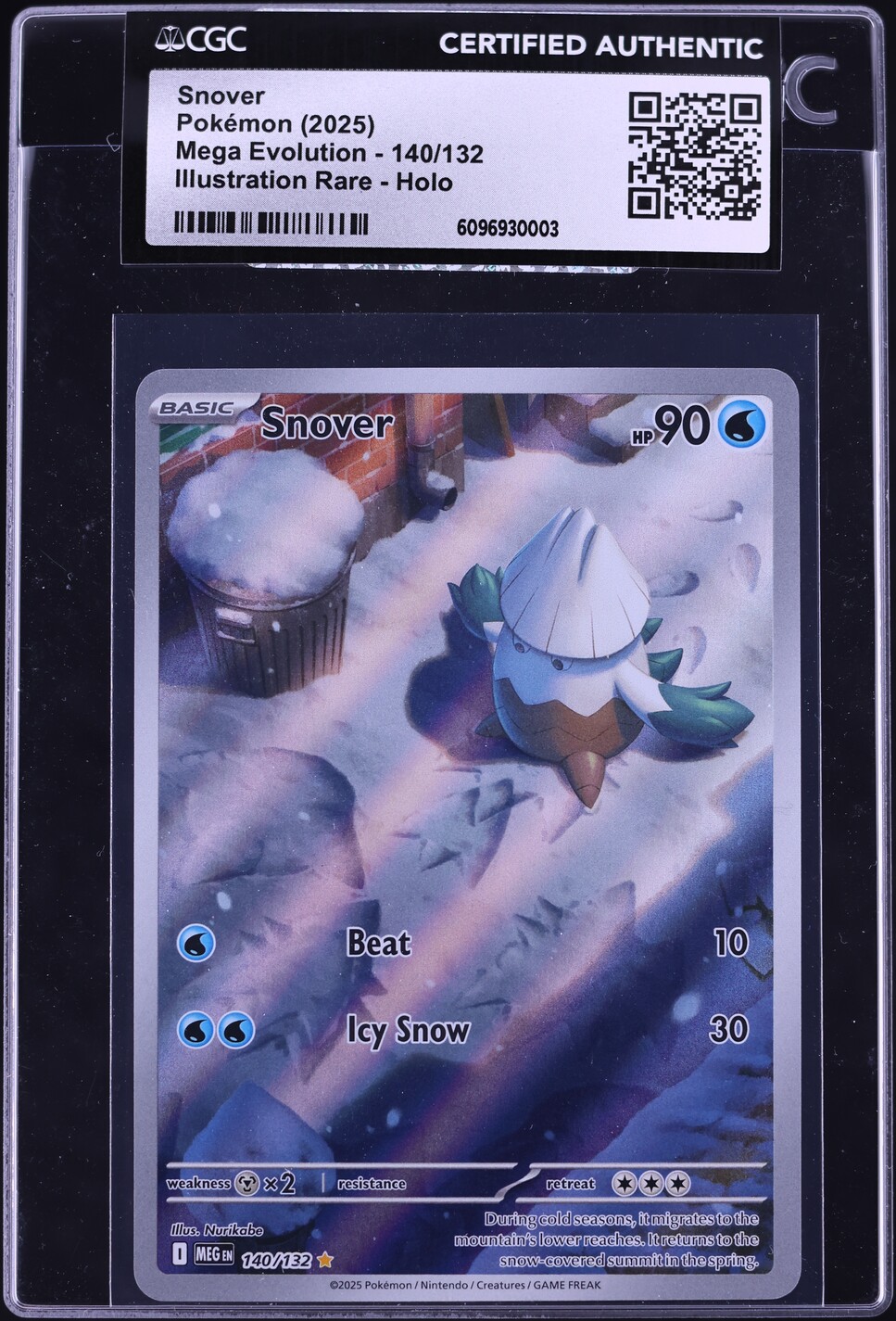 2025 Pokemon Mega Evolution IR Snover #140 CGC AUTH on Fanatics Collect