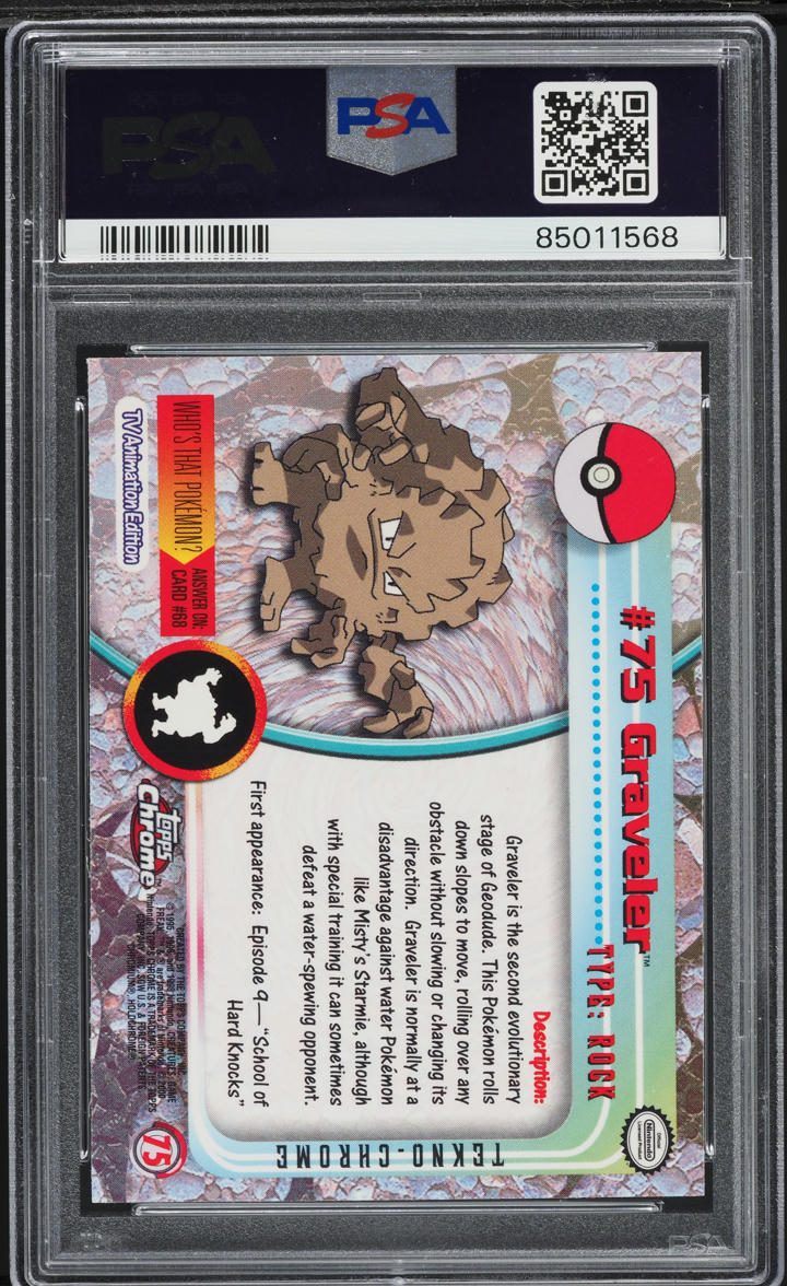 2000 Topps Chrome Pokemon Series 1 Tekno Graveler #75 PSA 10 GEM MINT