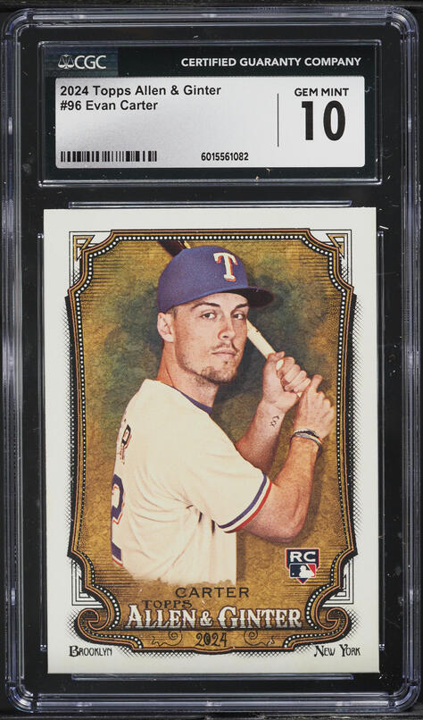 2024 Topps Diamond Icons Chrome Red Evan Carter ROOKIE AUTO /5 CGC