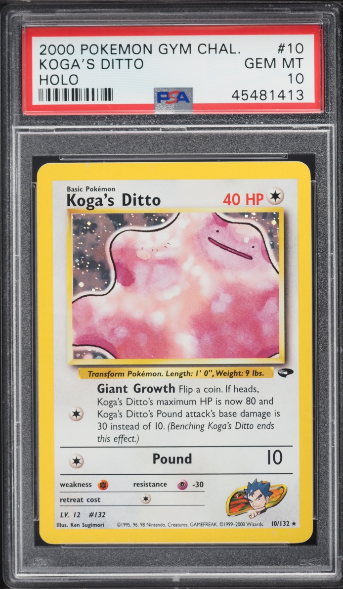 2000 Pokemon Gym Challenge Holo Koga's Ditto #10 PSA 10 GEM MINT