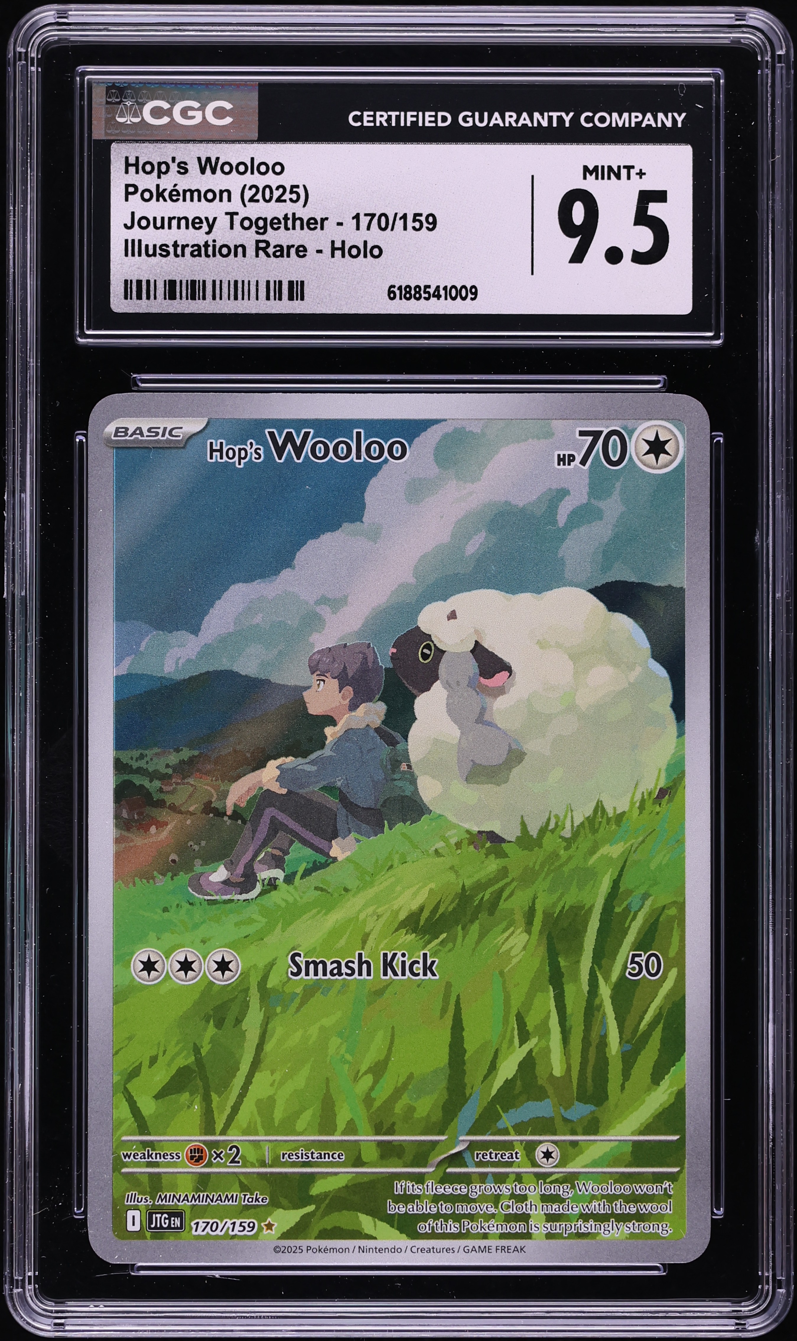 2025 Pokemon Scarlet & Violet Journey Together IR Hop's Wooloo #170 CGC 9.5 MINT+