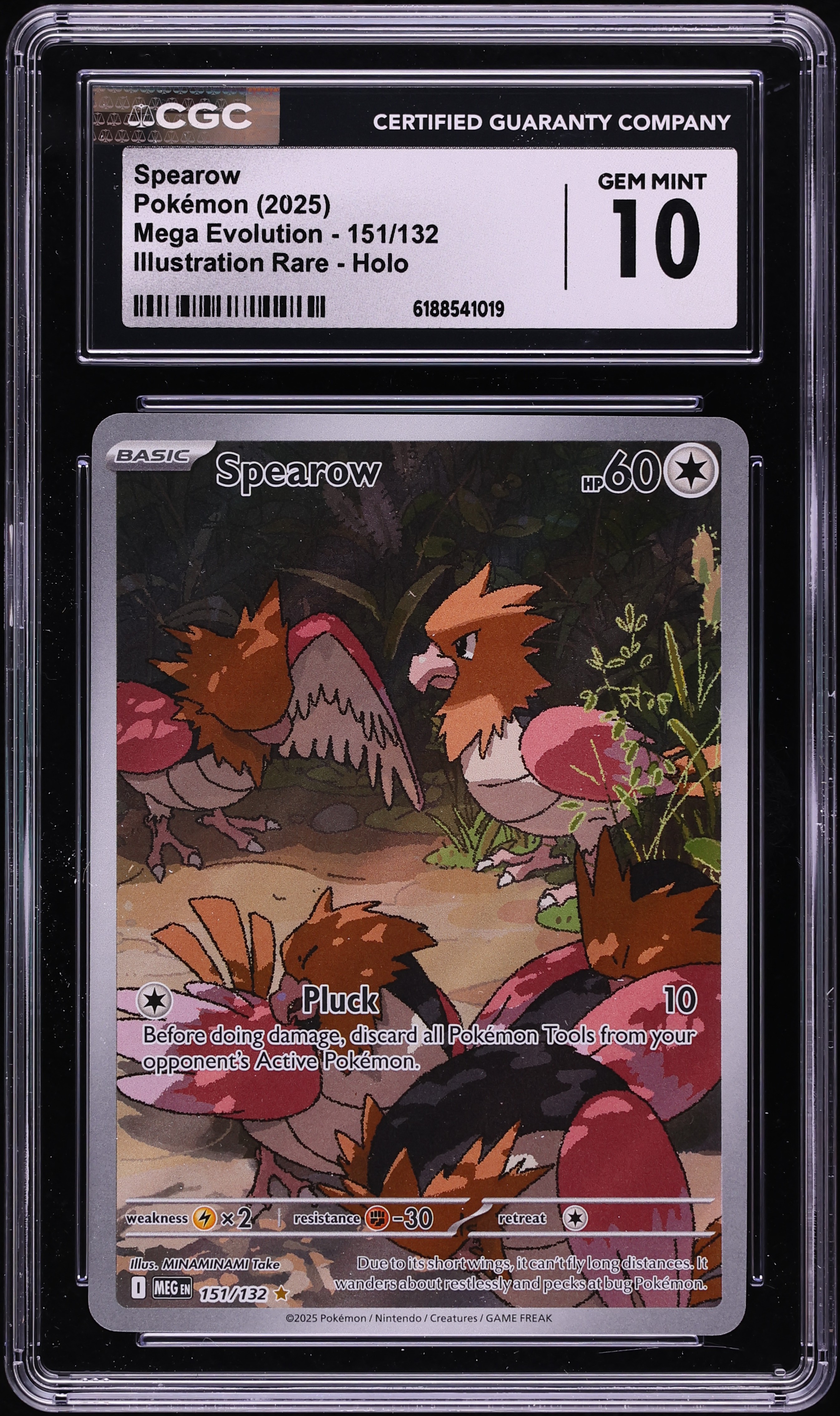 2025 Pokemon Mega Evolution IR Spearow #151 CGC 10 GEM MINT