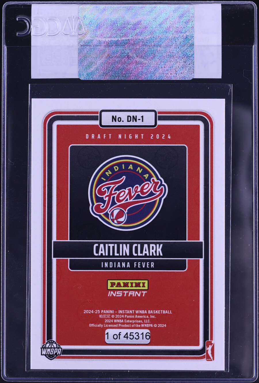 2024 Panini Instant WNBA Draft Night Caitlin Clark ROOKIE #DN-1 CGC AUTH