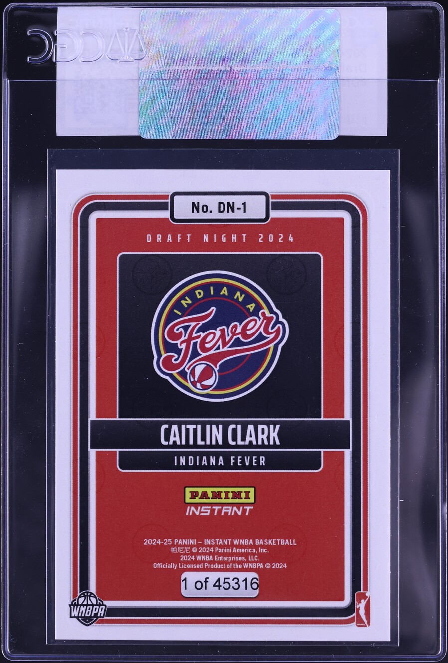 2024 Panini Instant WNBA Draft Night Caitlin Clark ROOKIE #DN-1 CGC AUTH