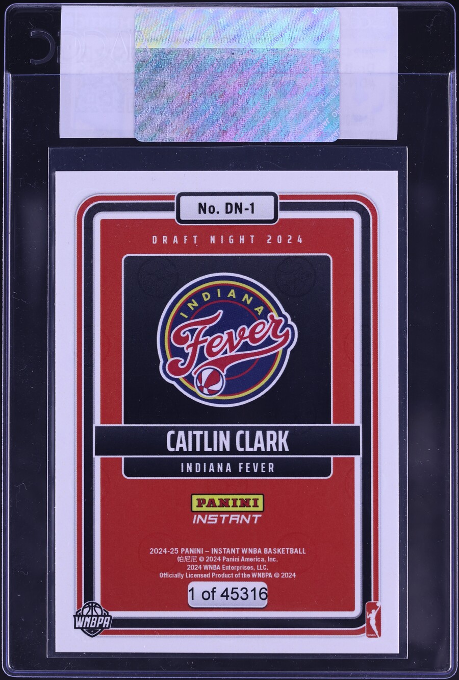 2024 Panini Instant WNBA Draft Night Caitlin Clark ROOKIE #DN-1 CGC AUTH