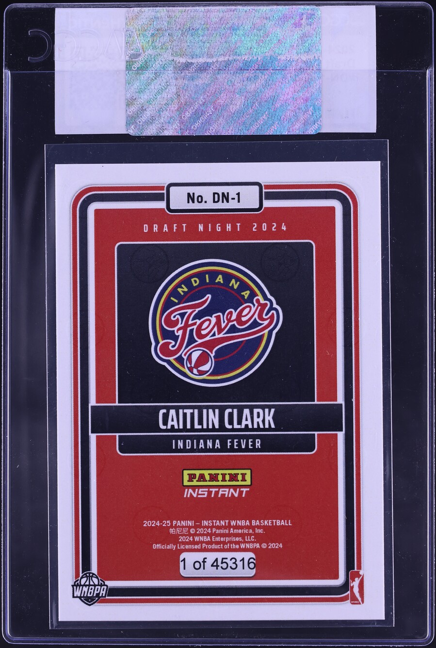2024 Panini Instant WNBA Draft Night Caitlin Clark ROOKIE #DN-1 CGC AUTH