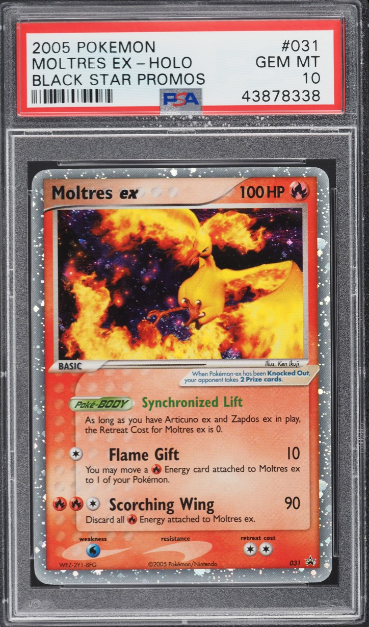 2005 Pokemon Black Star Promo Holo Moltres ex #31 PSA 10 GEM MINT