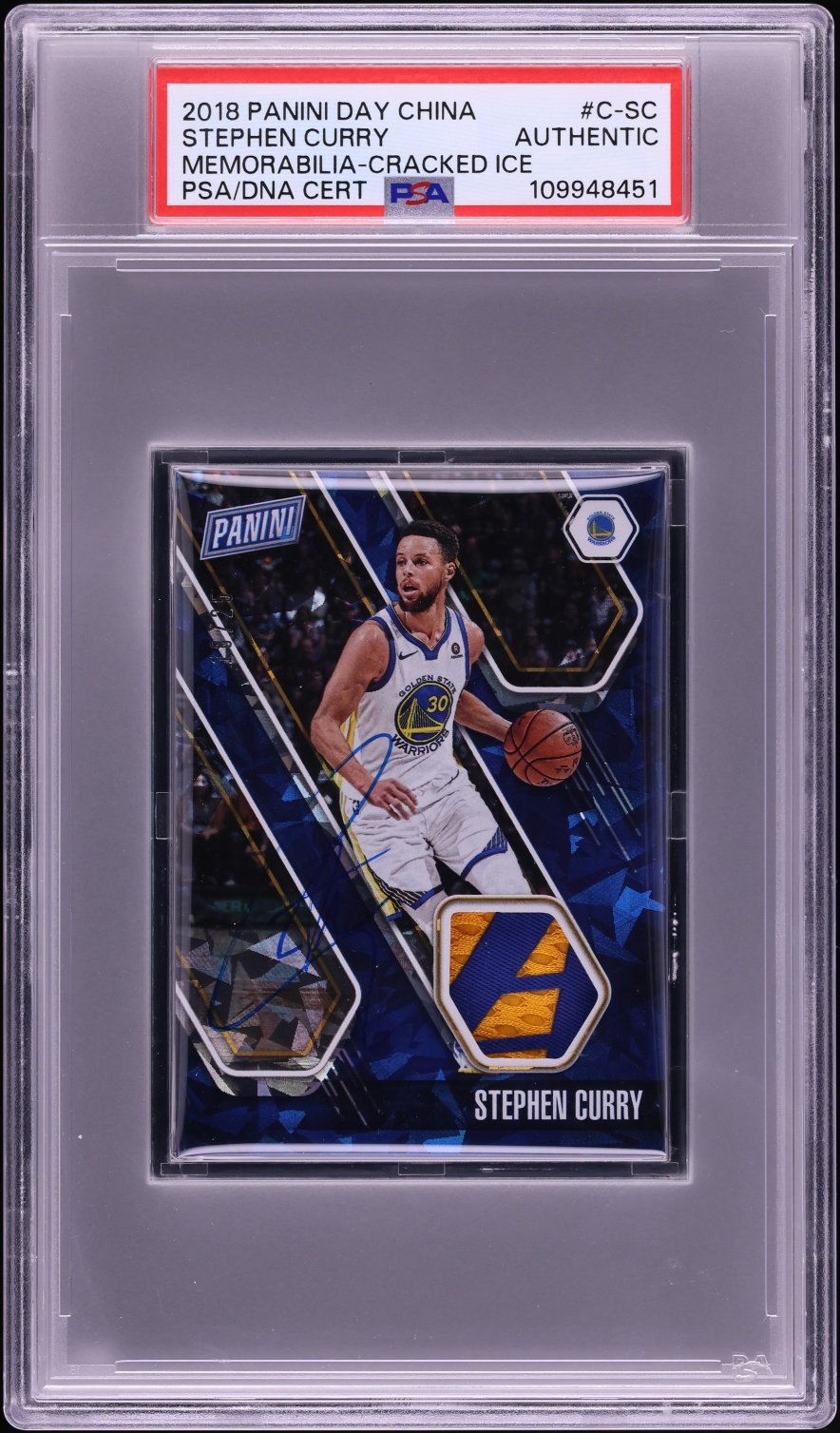 2018 Panini Day China Cracked Ice Stephen Curry PATCH AUTO /25 #C-SC PSA AUTH