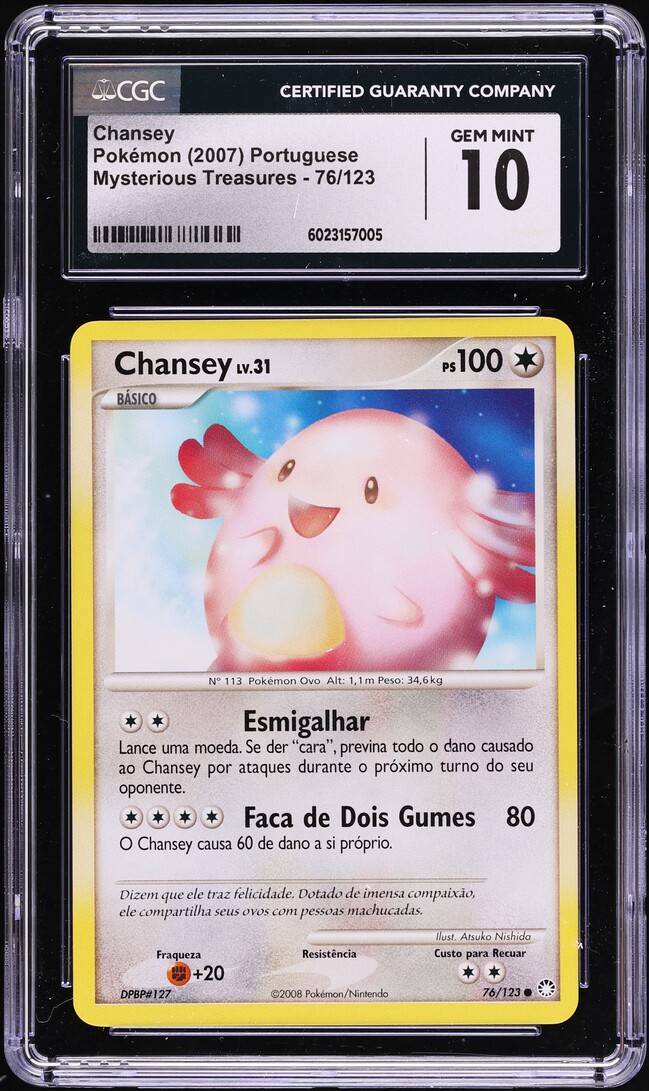 2007 Pokemon Portuguese DP Mysterious Treasures Chansey #76 CGC 10 GEM MINT