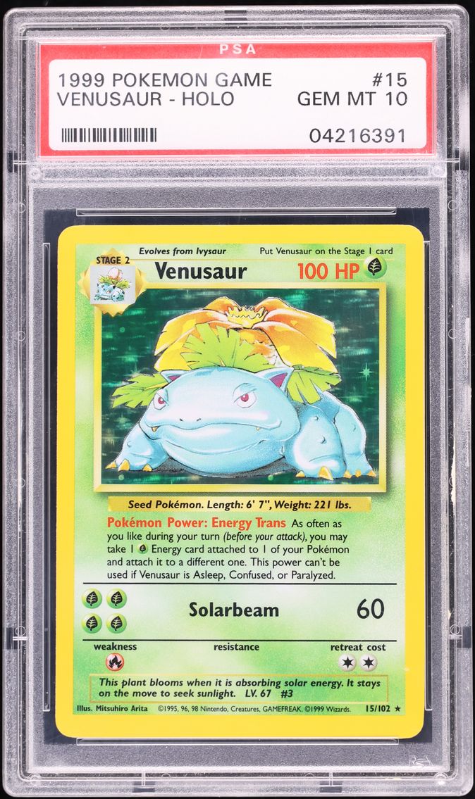 1999 Pokemon Base Set Holo Venusaur #15 PSA 10 GEM MINT