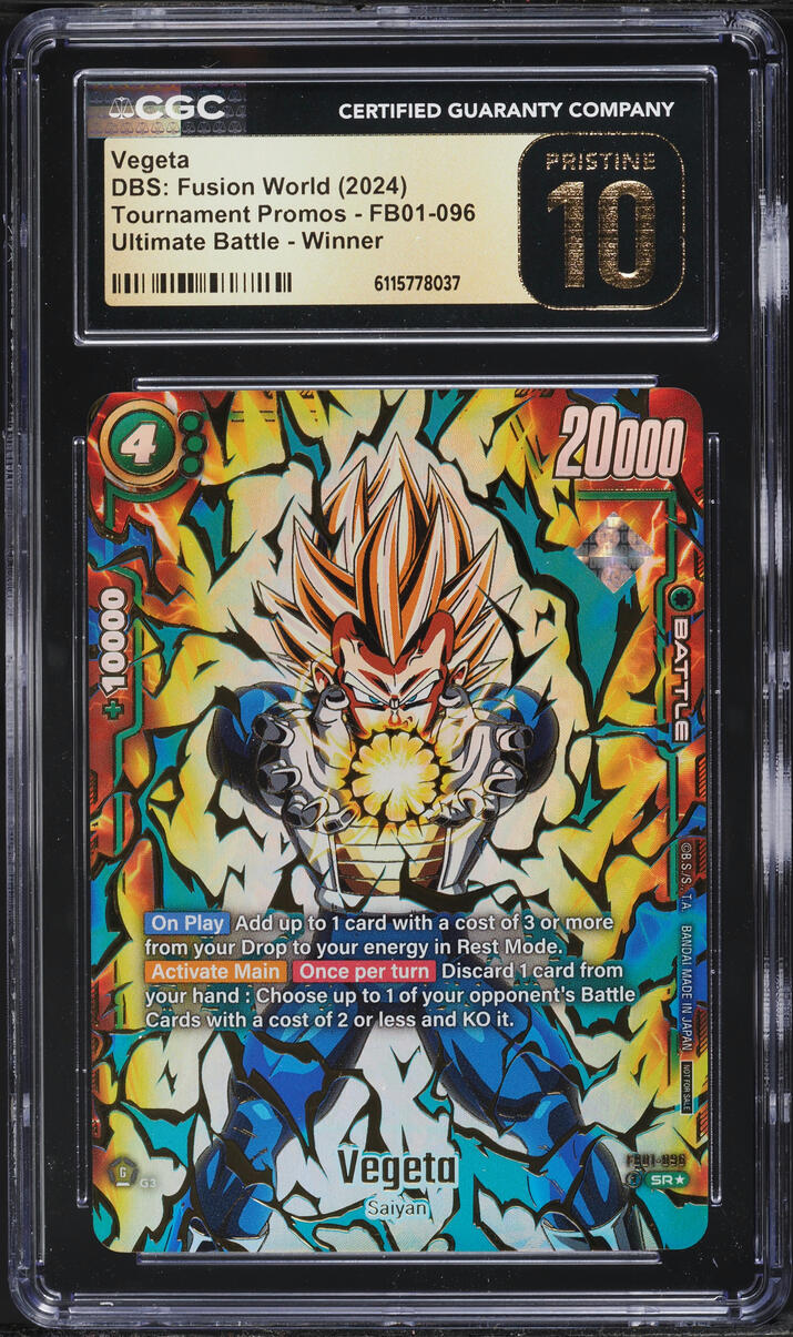 2024 DBS: Fusion World Tournament Ultimate Battle Winner Vegeta #FB01-096 CGC 10 PRISTINE