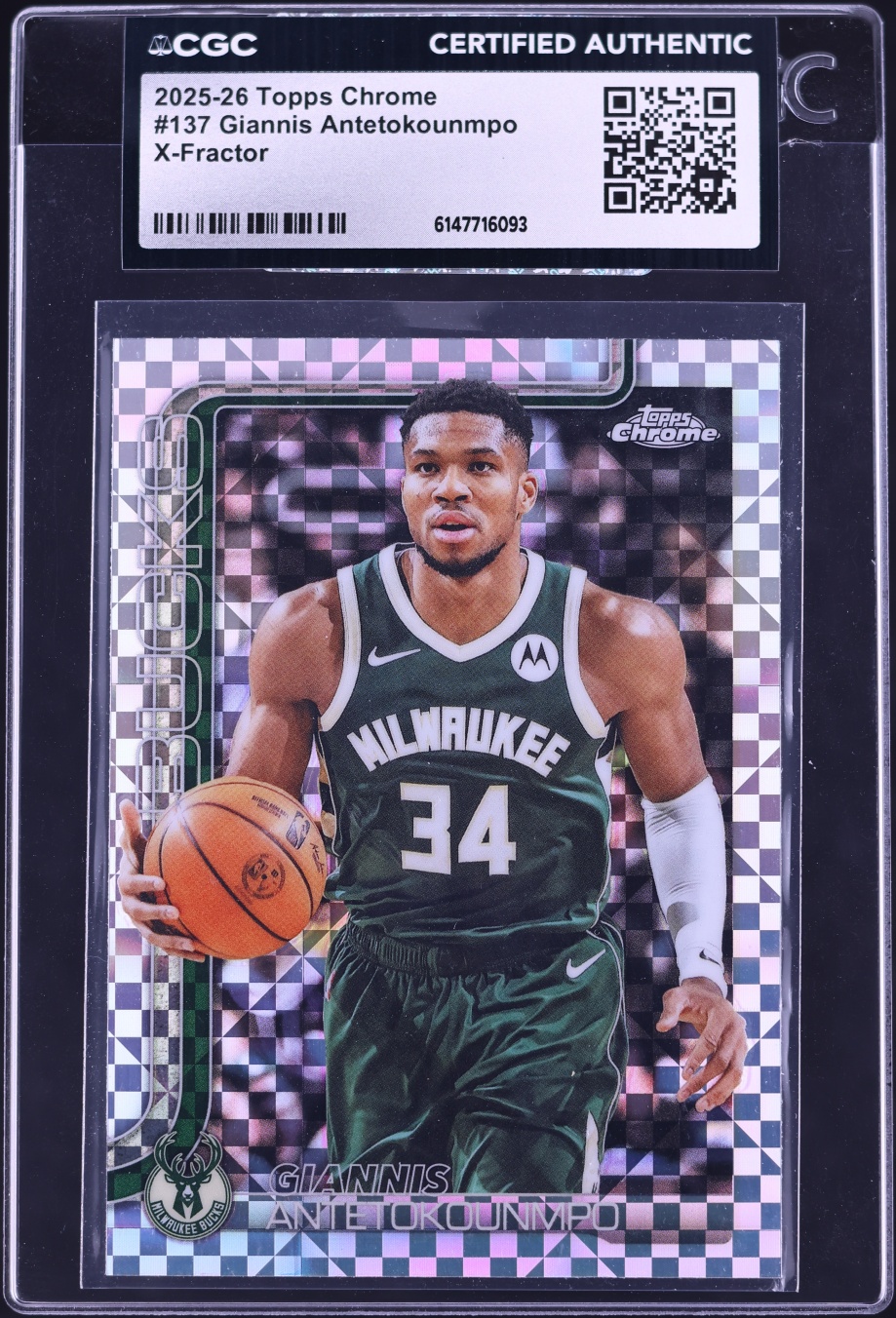 2025 Topps Chrome Xfractor Giannis Antetokounmpo #137 CGC AUTH
