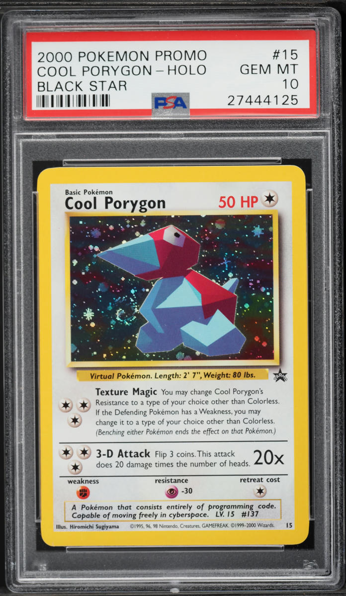 2000 Pokemon Black Star Promo Holo Cool Porygon #15 PSA 10 GEM MINT