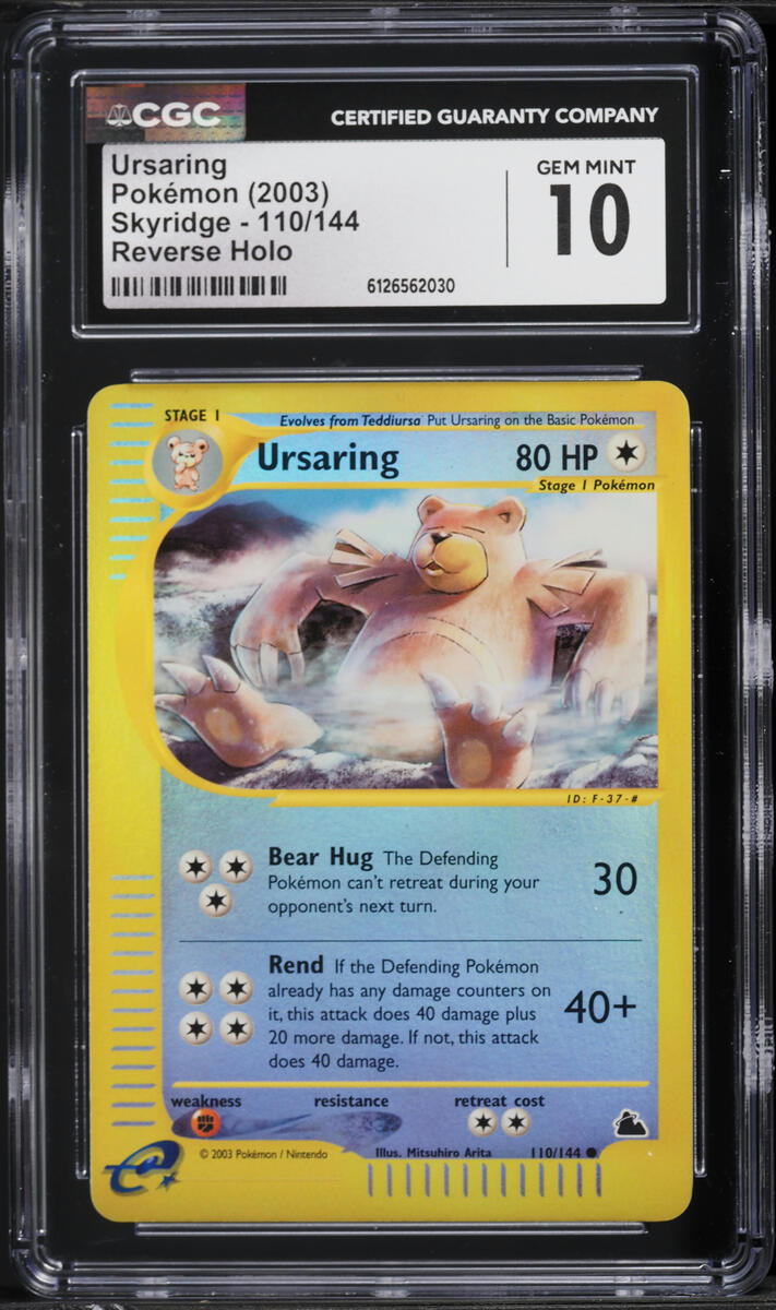 2003 Pokemon Skyridge Reverse Holo Ursaring #110 CGC 10 GEM MINT