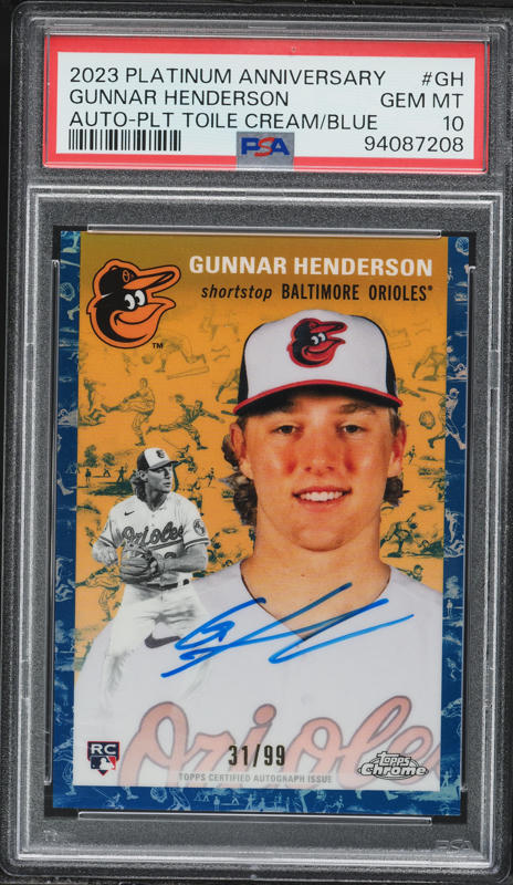 2023 Topps Heritage Real One Gunnar Henderson ROOKIE AUTO PSA 10