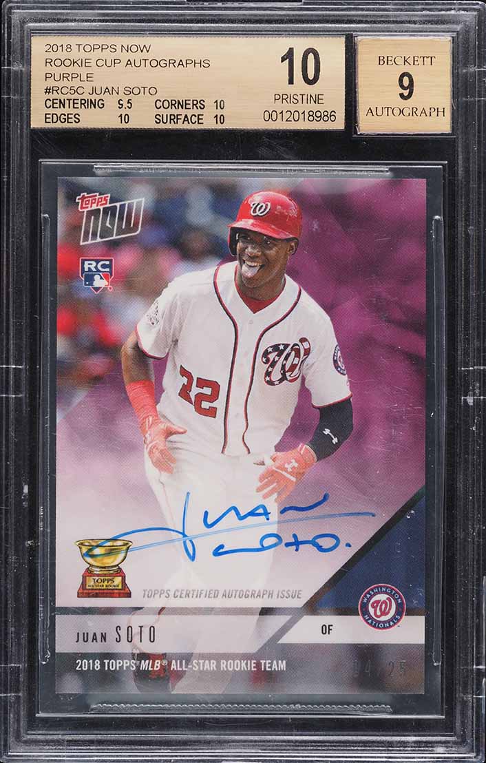 2018 Topps Now Cup Purple Juan Soto ROOKIE AUTO /25 #RC5C