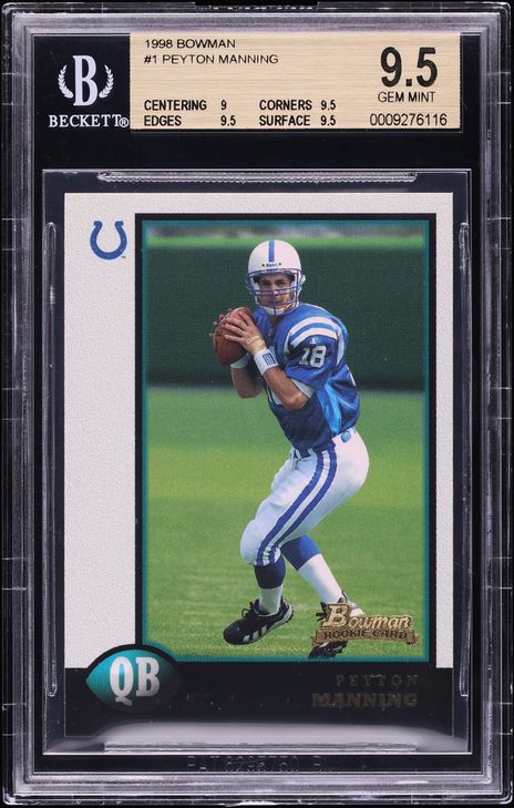 1998 Bowman Football Peyton Manning ROOKIE #1 BGS 9.5 GEM MINT