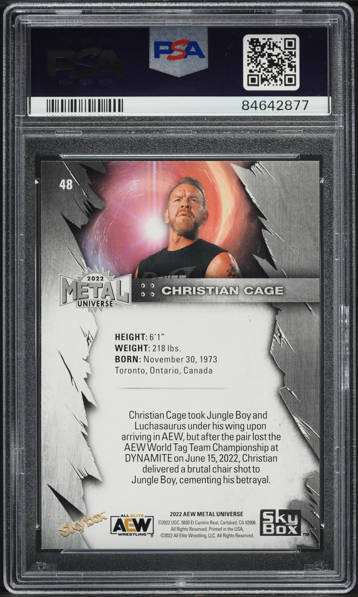 2022 Metal Universe AEW Christian Cage #48 PSA 9 MINT