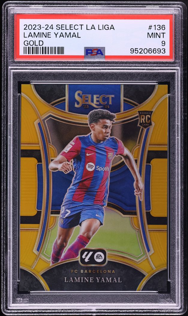 2023 Panini Select La Liga Mezzanine Gold Lamine Yamal ROOKIE /10 #136 PSA 9 MINT