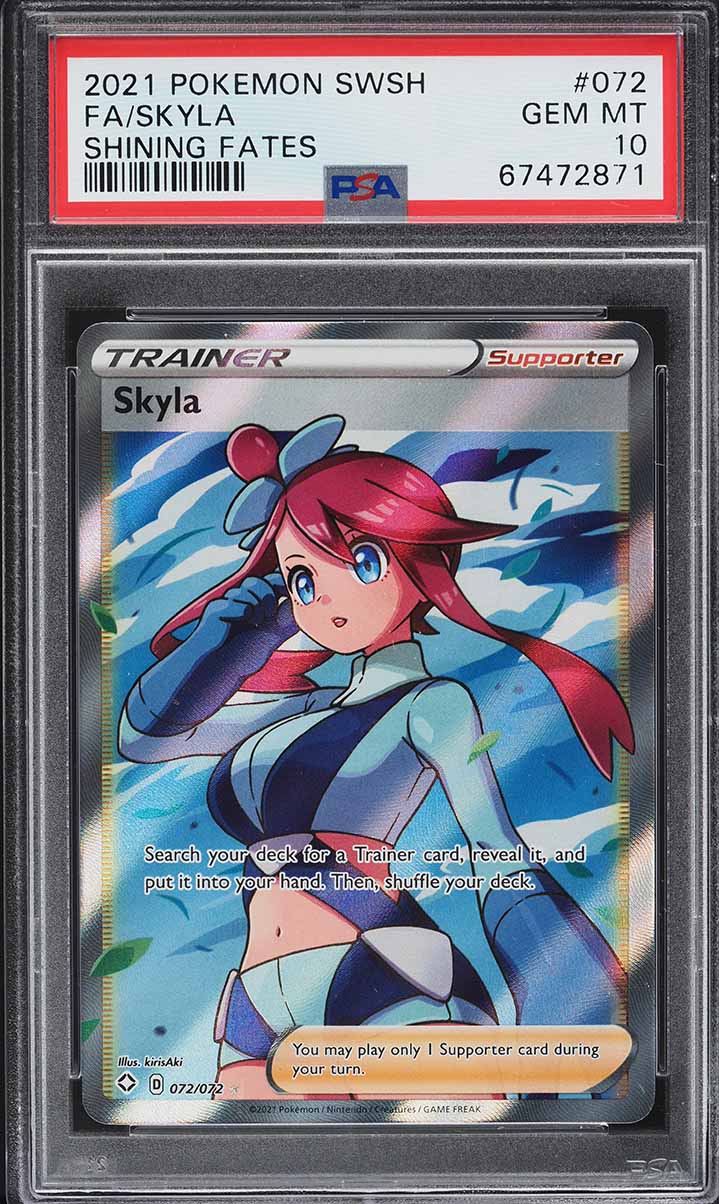 2021 Pokemon Sword & Shield Shining Fates Full Art Skyla #72 PSA 10 GEM MINT