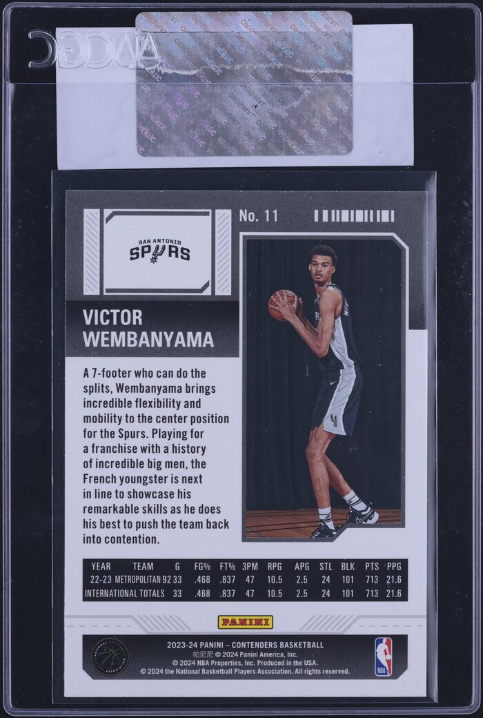 2023 Panini Contenders Victor Wembanyama ROOKIE #11 CGC AUTH