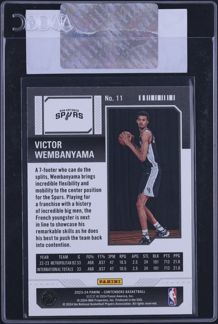 2023 Panini Contenders Victor Wembanyama ROOKIE #11 CGC AUTH