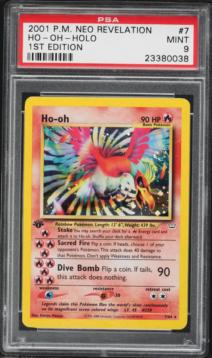 2001 Pokemon Neo Revelation 1st Edition Holo Ho-Oh #7 PSA 9 MINT