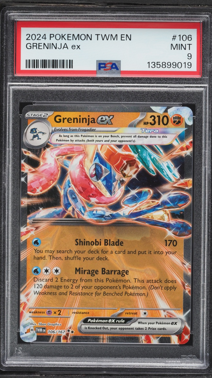 2024 Pokemon Scarlet & Violet Twilight Masquerade Holo Greninja EX #106 PSA 9 MINT