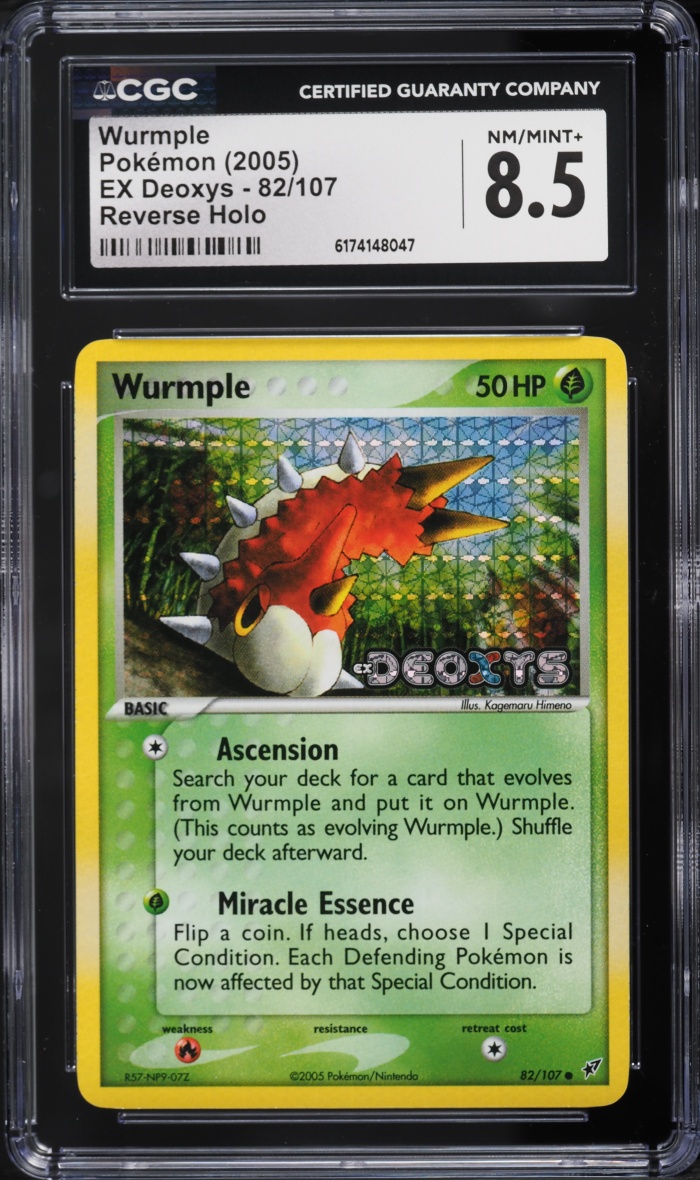 2005 Pokemon EX Deoxys Reverse Holo Wurmple #82 CGC 8.5 NM-MT+
