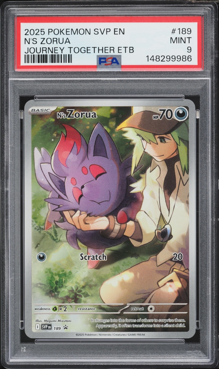 2025 Pokemon Scarlet & Violet Promo Journey Together ETB Full Art N's Zorua #189 PSA 9 MINT