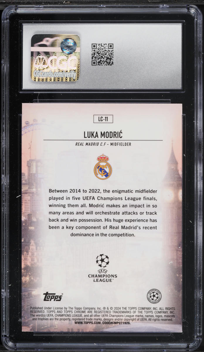 2023 Topps Chrome UEFA CC London Calling Luka Modric #LC-11 CGC 9 MINT