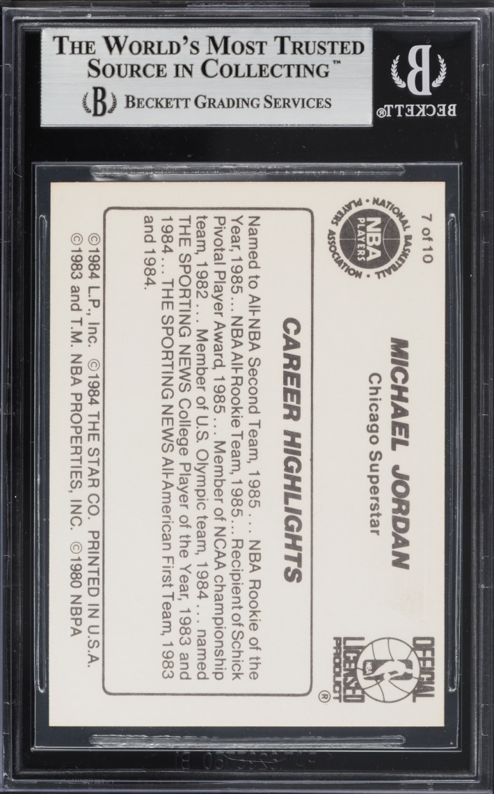 1986 Star Basketball Michael Jordan ROOKIE #7 BGS 8.5 NM-MT+