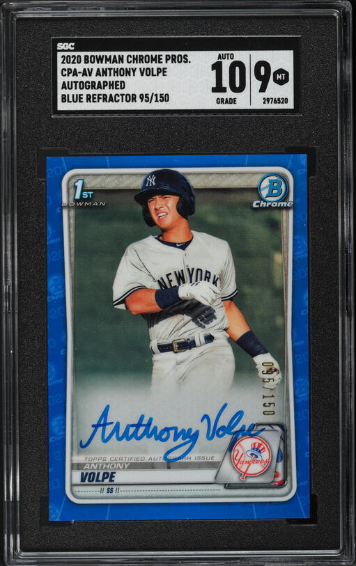 2023 Bowman Chrome Superfractor Anthony Volpe ROOKIE AUTO DNA 10 1