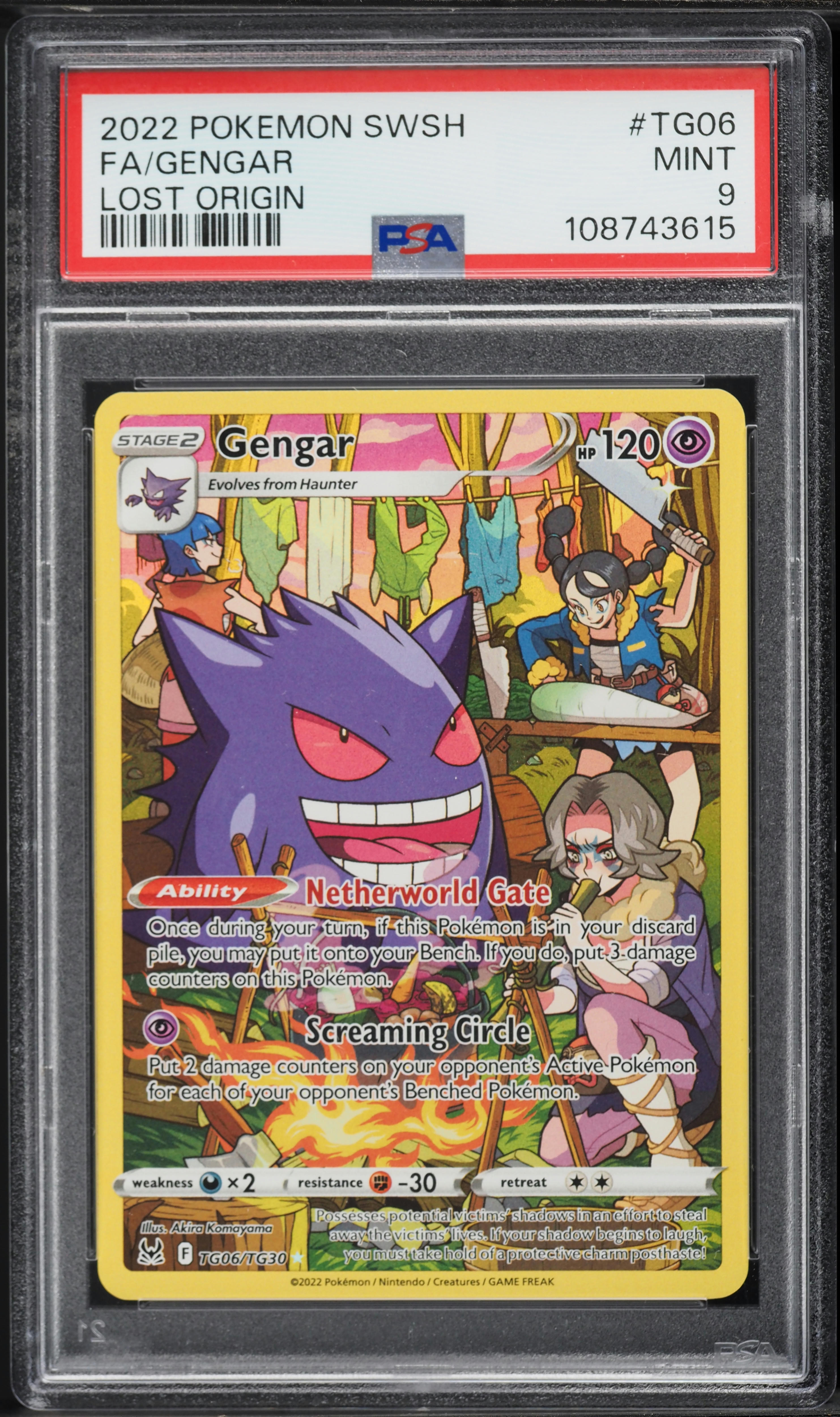 2022 Pokemon Sword & Shield Lost Origin CHR Gengar #TG06 PSA 9 MINT